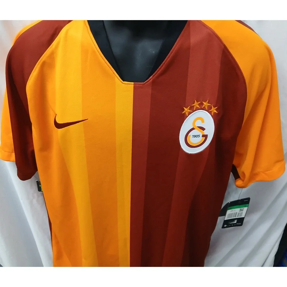 Nike Galatasaray 2019-20 Home Soccer Jersey XL AJ5537-628 Red Orange Striped NEW